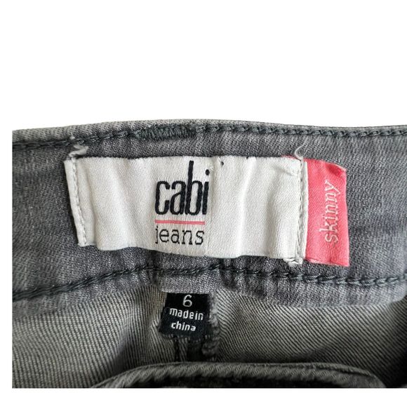 Cabi Womens Gray Low Rise Zip‎ Pockets Skinny Fit Jeans 6 - Picture 7 of 8